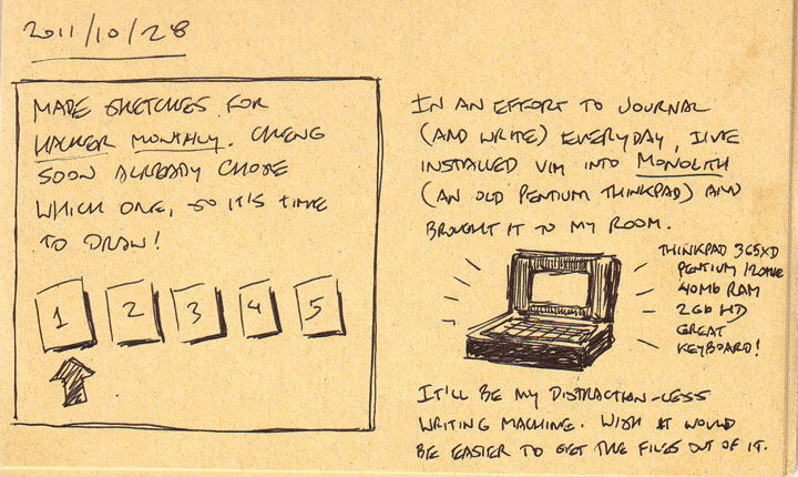 Hacker Monthly, Monolith as my Writing Machine