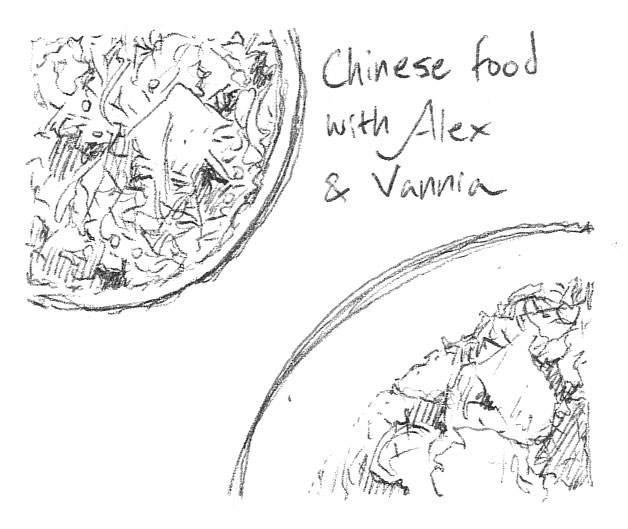 Chinese food with Alex and Vannia
