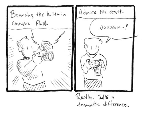 Bouncing the built-in camera flash