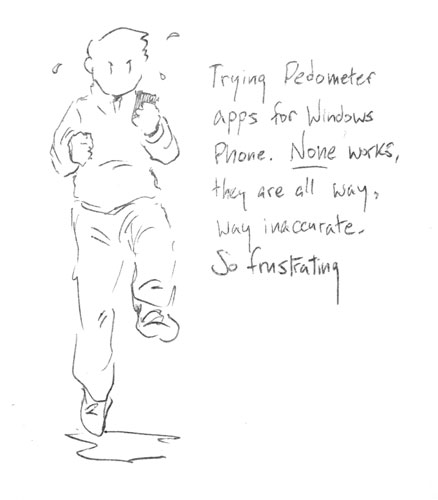 Trying pedometer apps for Windows Phone