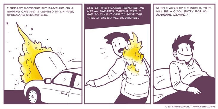 On flames
