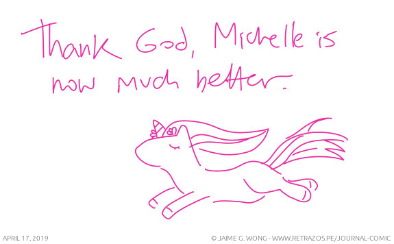 Michelle is now much better