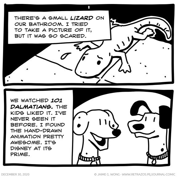 A small lizard, 101 Dalmatians