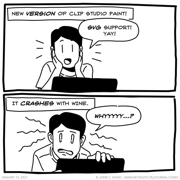 CLIP Studio Paint crashes with WINE